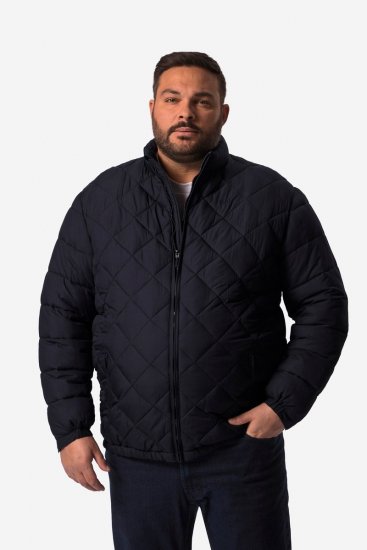Men+ 494 Veste matelassée à col montant Bleu marine - Vestes - Vestes homme grandes tailles