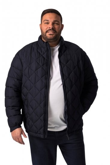 Men+ 494 Veste matelassée à col montant Bleu marine - Vestes - Vestes homme grandes tailles
