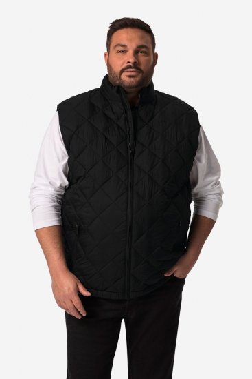 Men+ 578 Gilet matelassé à col montant Noir - Vestes - Vestes homme grandes tailles