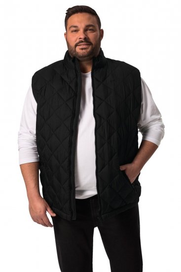 Men+ 578 Gilet matelassé à col montant Noir - Vestes - Vestes homme grandes tailles