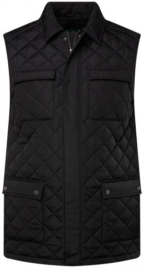 Boston Park 593 Gilet matelassé à col chemise Noir - Vestes - Vestes homme grandes tailles