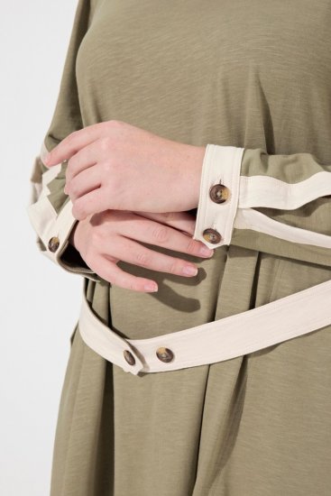 Ulla Popken 831963 Robe à manches longues Gris - Robes maxi - Robes longues pour femmes rondes