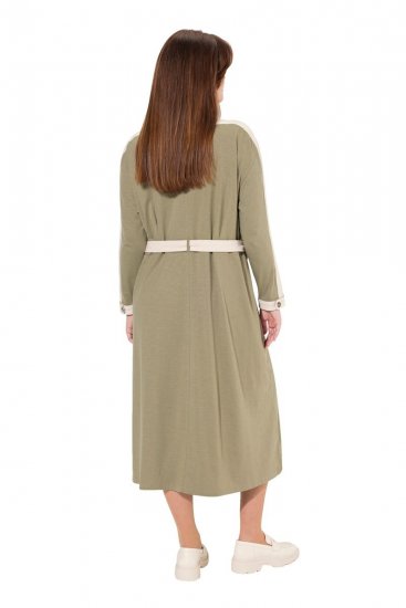Ulla Popken 831963 Robe à manches longues Gris - Robes maxi - Robes longues pour femmes rondes