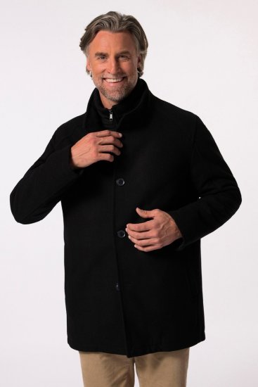 Boston Park 036 Veste effet laine à col montant Bleu marine - Vestes - Vestes homme grandes tailles