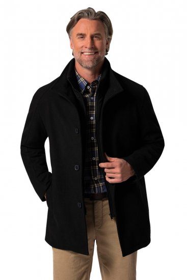 Boston Park 036 Veste effet laine à col montant Bleu marine - Vestes - Vestes homme grandes tailles