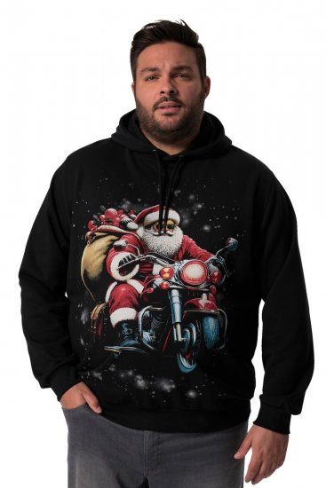 Men+ 100 Sweat à capuche Père Noël à moto Noir - Sweatshirts & hoodies - Sweatshirts/Hoodies grande taille homme
