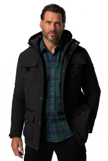 JP1880 832202 Veste de terrain à capuche Noir TALL - TALL vestes - Vestes coupe TALL pour hommes grands