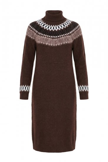 Ulla Popken 832670 Robe en maille imprimée à col roulé Multicolore - Robes - Des robes dans toutes les tailles