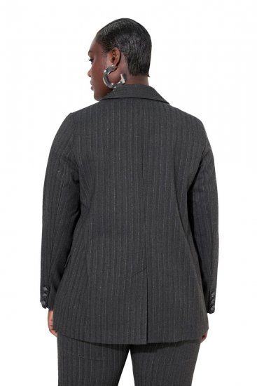 Ulla Popken 832935 Blazer à chevrons aux reflets métallisés Gris - Blazers - Vestes blazer pour femme, grandes tailles