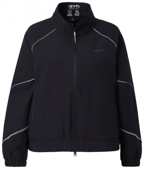 Ulla Popken 833237 Veste de sport à détails réfléchissants Noir - Vestes - Vestes grande taille pour femme