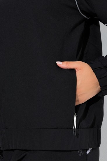 Ulla Popken 833237 Veste de sport à détails réfléchissants Noir - Vestes - Vestes grande taille pour femme