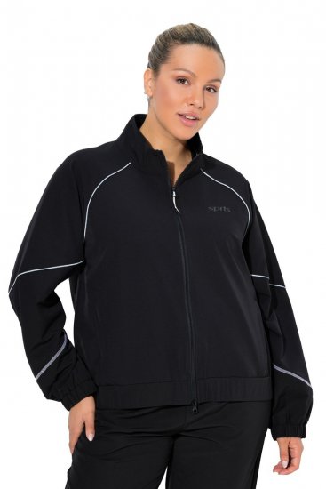 Ulla Popken 833237 Veste de sport à détails réfléchissants Noir - Vestes - Vestes grande taille pour femme