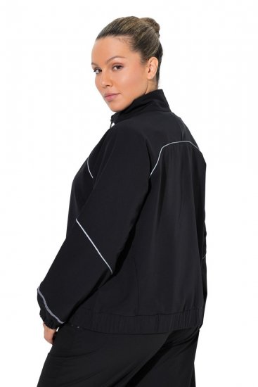 Ulla Popken 833237 Veste de sport à détails réfléchissants Noir - Vestes - Vestes grande taille pour femme