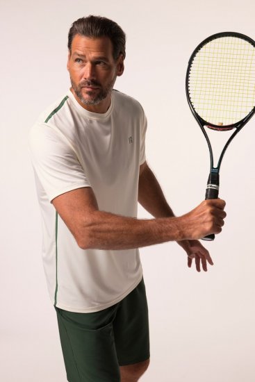 JP1880 QuickDry Stripes Tennis T-Shirt Off White - Sport & outdoor - Sport & plein air grande taille