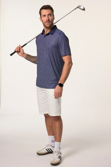 JP1880 Jay-Pi QuickDry Small Print Golf Polo Shirt Navy Blue - Polos - Polos homme grande taille