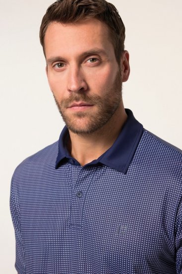 JP1880 Jay-Pi QuickDry Small Print Golf Polo Shirt Navy Blue - Polos - Polos homme grande taille