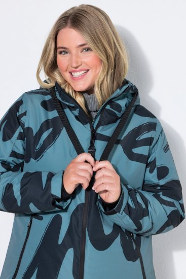 Ulla Popken 833977 Manteau technique Turquoise - Manteaux - Manteaux grande taille pour femme