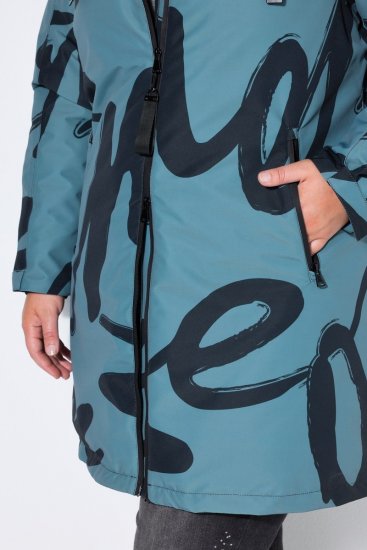 Ulla Popken 833977 Manteau technique Turquoise - Manteaux - Manteaux grande taille pour femme