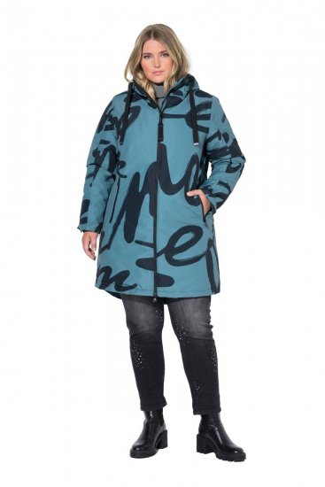 Ulla Popken 833977 Manteau technique Turquoise - Manteaux - Manteaux grande taille pour femme