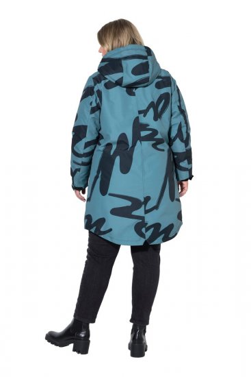 Ulla Popken 833977 Manteau technique Turquoise - Manteaux - Manteaux grande taille pour femme