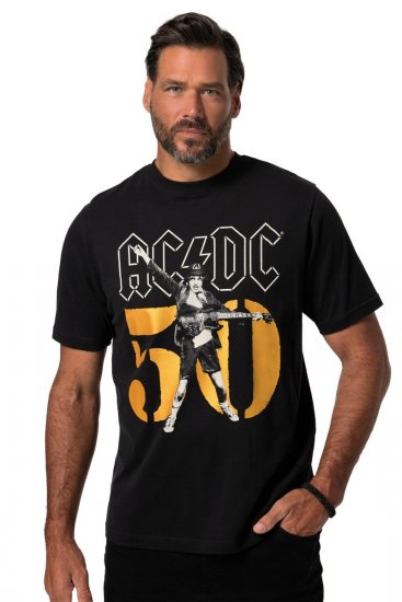 JP1880 AC/DC Graphic Band T-Shirt Black - T-shirts - T-shirts Homme Grande Taille