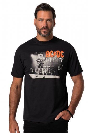 JP1880 AC/DC 50th Anniversary Band Photo T-Shirt Black - T-shirts - T-shirts Homme Grande Taille