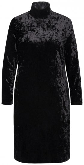 Ulla Popken 834234 Robe en velours à col roulé Noir - Robes de soirée - Robes de soirée en grandes tailles