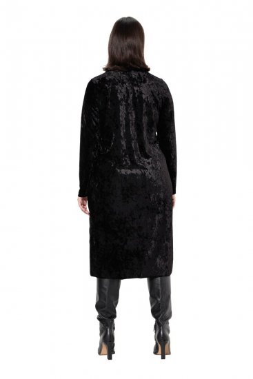 Ulla Popken 834234 Robe en velours à col roulé Noir - Robes de soirée - Robes de soirée en grandes tailles