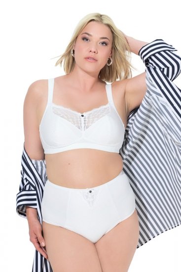 Ulla Popken 834307 Culotte gainante en dentelle Blanc cassé - Lingerie gainante - 
