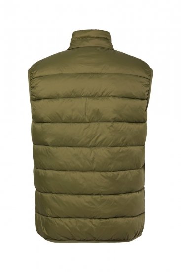 Boston Park 460 Gilet matelassé à col montant Vert olive - Vestes - Vestes homme grandes tailles