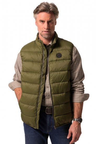 Boston Park 460 Gilet matelassé à col montant Vert olive - Vestes - Vestes homme grandes tailles