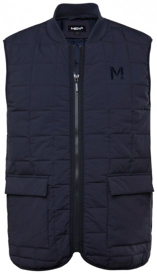Men+ 464 Gilet matelassé à col college Bleu marine - Vestes - Vestes homme grandes tailles