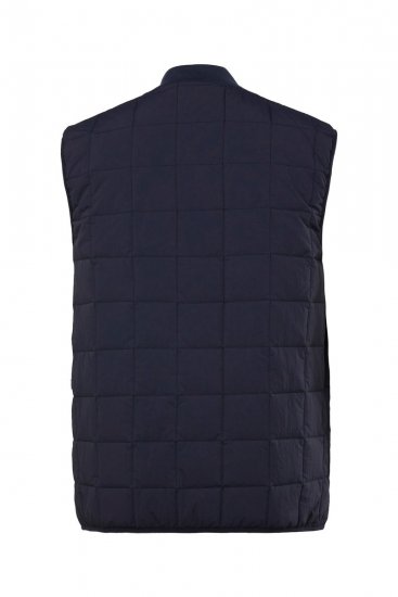 Men+ 464 Gilet matelassé à col college Bleu marine - Vestes - Vestes homme grandes tailles