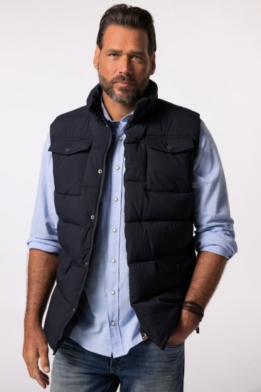 JP1880 834648 Gilet matelassé à col montant Bleu marine - Vestes - Vestes homme grandes tailles