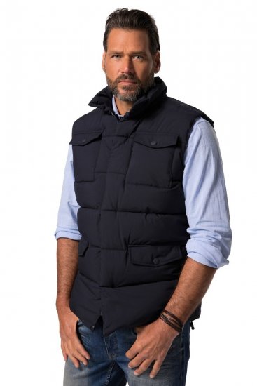 JP1880 834648 Gilet matelassé à col montant Bleu marine - Vestes - Vestes homme grandes tailles