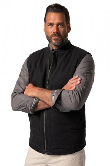 JP1880 834734 Gilet canvas Noir - Vestes - Vestes homme grandes tailles