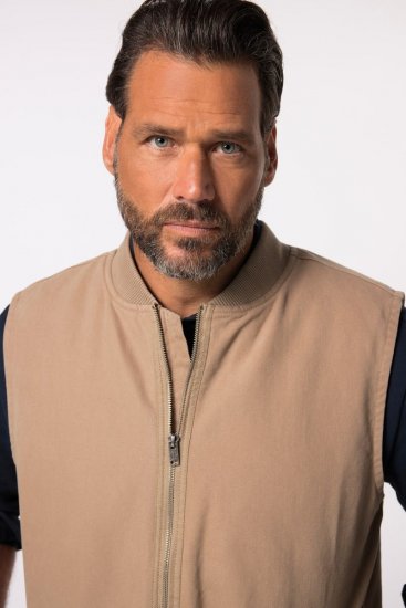 JP1880 834734 Gilet canvas Beige foncé - Vestes - Vestes homme grandes tailles