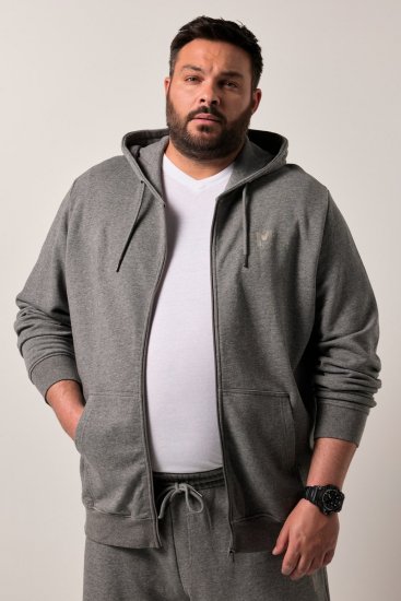 Men+ 851 Veste sweat à capuche Gris chiné - Sweatshirts & hoodies - Sweatshirts/Hoodies grande taille homme