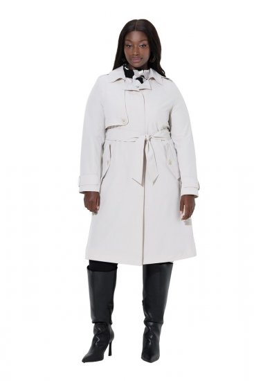 Ulla Popken 834990 Trench Taupe - Manteaux - Manteaux grande taille pour femme