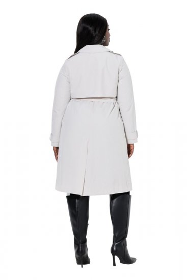 Ulla Popken 834990 Trench Taupe - Manteaux - Manteaux grande taille pour femme