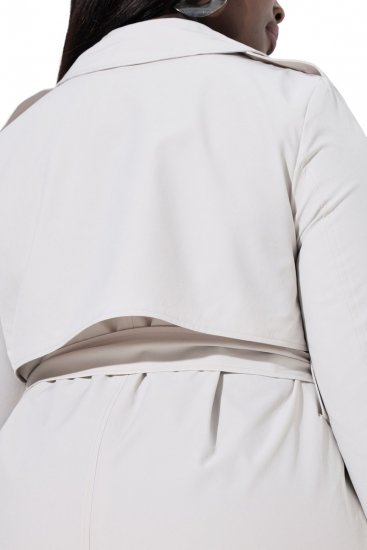 Ulla Popken 834990 Trench Taupe - Manteaux - Manteaux grande taille pour femme