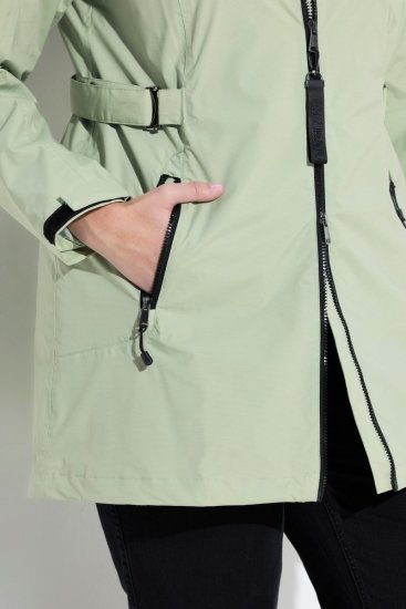 Ulla Popken 835132 Veste technique HYPRAR trapèze à capuche amovible Vert sauge clair - Vestes - Vestes grande taille pour femme