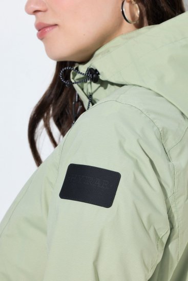 Ulla Popken 835132 Veste technique HYPRAR trapèze à capuche amovible Vert sauge clair - Vestes - Vestes grande taille pour femme