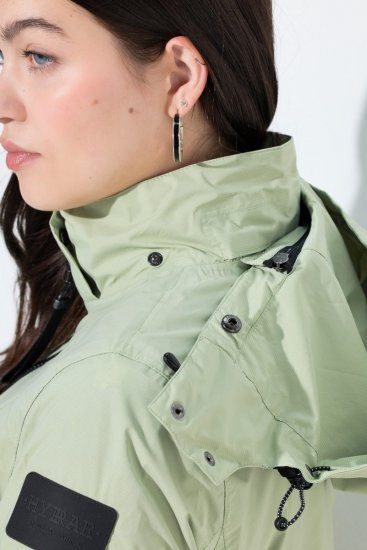 Ulla Popken 835132 Veste technique HYPRAR trapèze à capuche amovible Vert sauge clair - Vestes - Vestes grande taille pour femme
