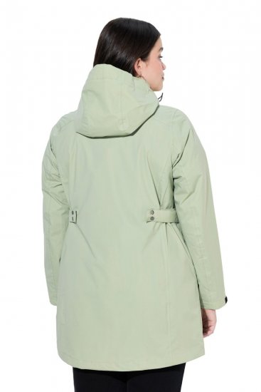 Ulla Popken 835132 Veste technique HYPRAR trapèze à capuche amovible Vert sauge clair - Vestes - Vestes grande taille pour femme