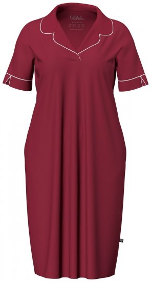 Ulla Popken 835400 Chemise de nuit à manches courtes à col chemise Lilas - Chemises de nuit - 