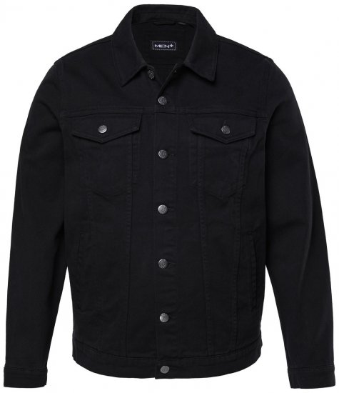 Men+ 446 Veste en jean à poches poitrine Noir - Vestes - Vestes homme grandes tailles