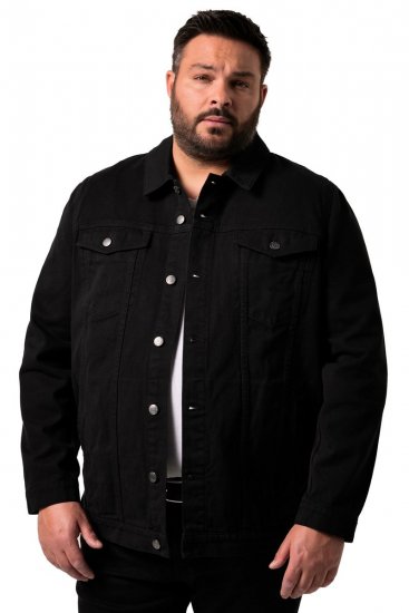 Men+ 446 Veste en jean à poches poitrine Noir - Vestes - Vestes homme grandes tailles