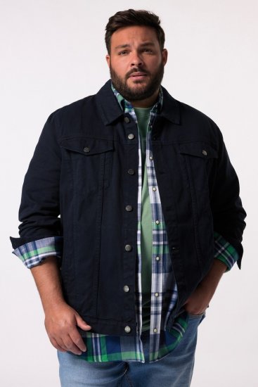 Men+ 446 Veste en jean à poches poitrine Bleu marine - Vestes - Vestes homme grandes tailles