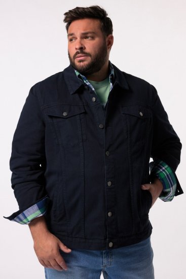 Men+ 446 Veste en jean à poches poitrine Bleu marine - Vestes - Vestes homme grandes tailles
